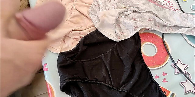 bra,cum,cumshot,masturbation,panties,wife